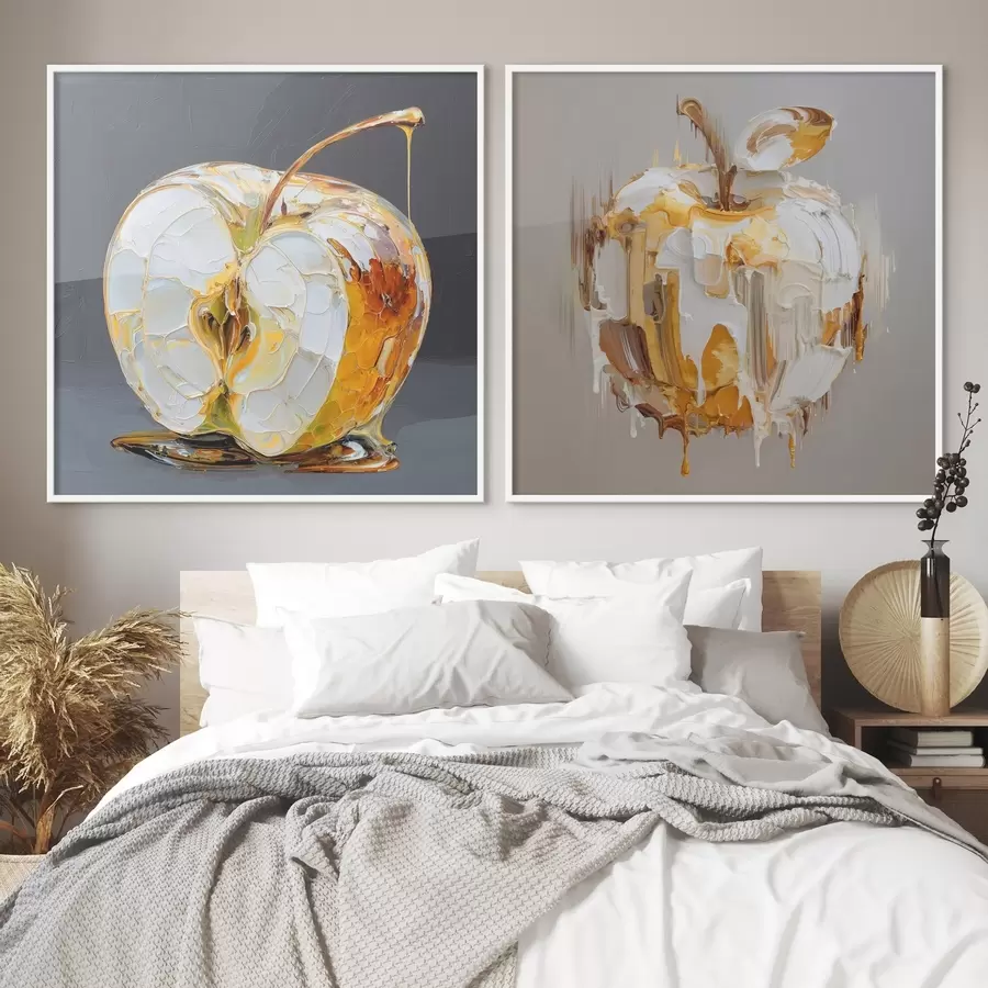 Papier peint Abstraction avec pomme dans une interprétation moderne d00746