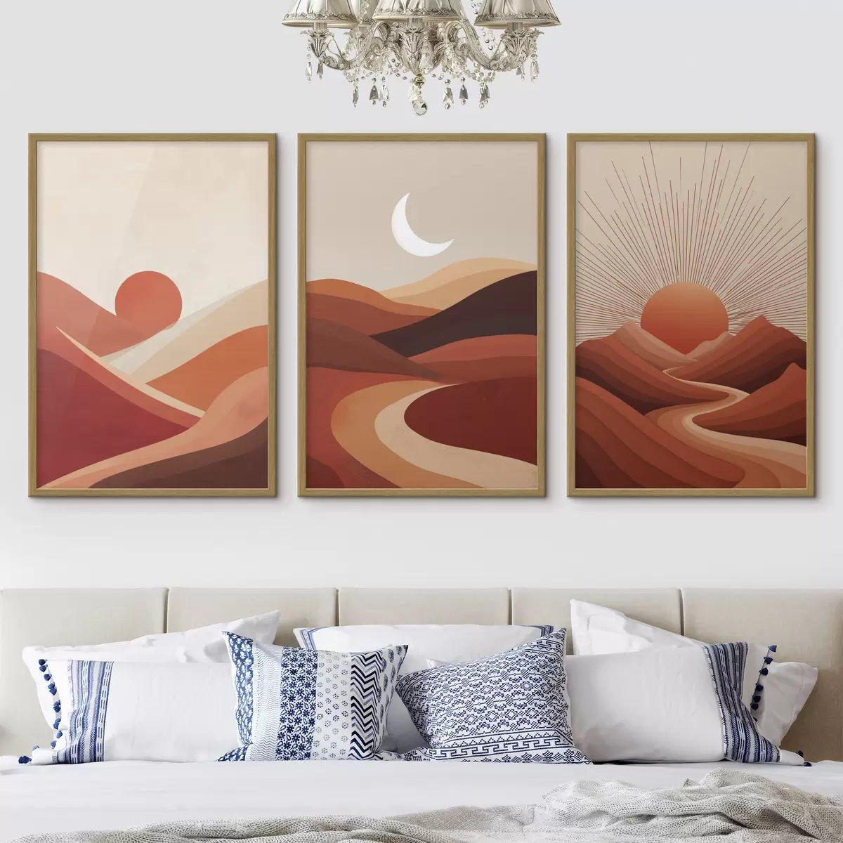 Poster Soleil abstrait en lignes d00606