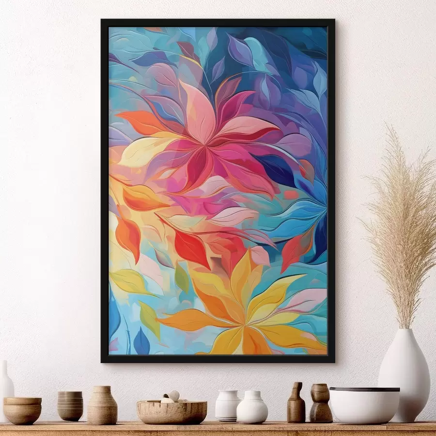 Papier peint Fleur abstraite, imitation peinture à l'huile f47446