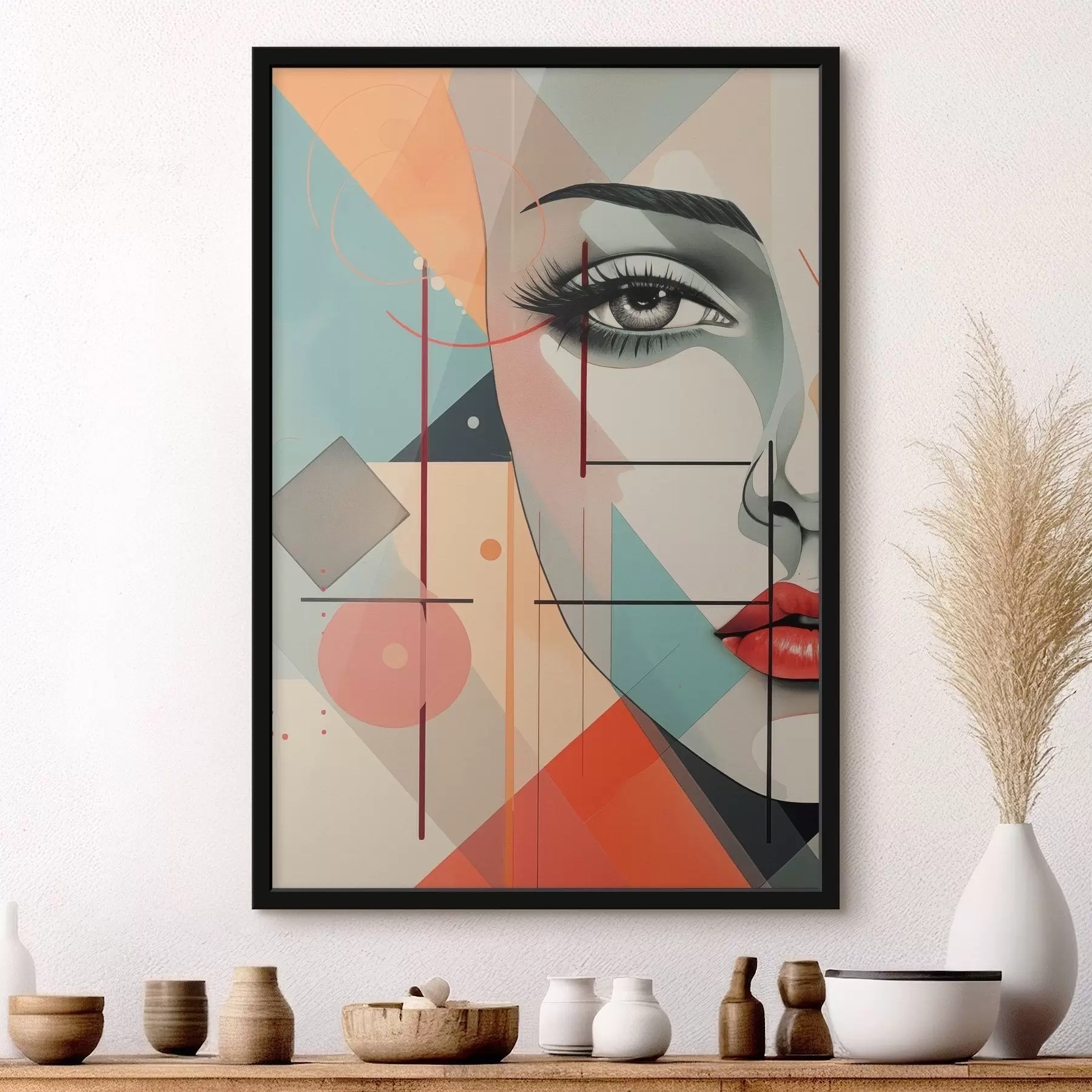 Papier peint Personnes, visage, géométrie f47447