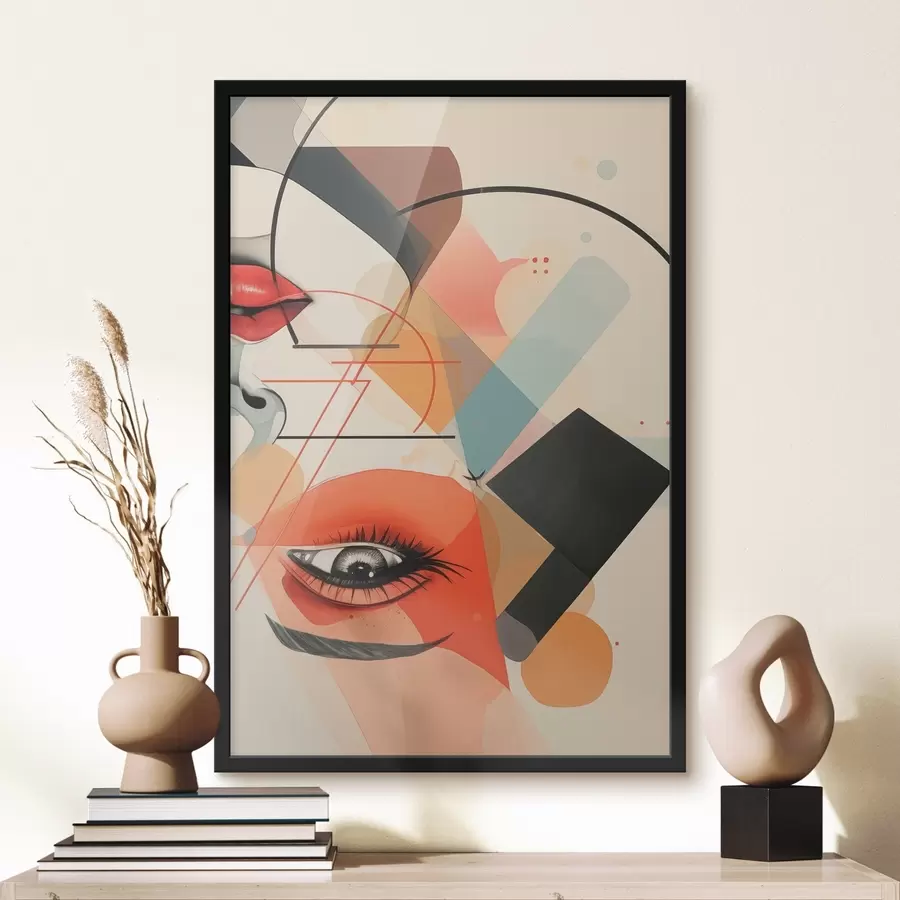 Papier peint Visage et formes géométriques f47448