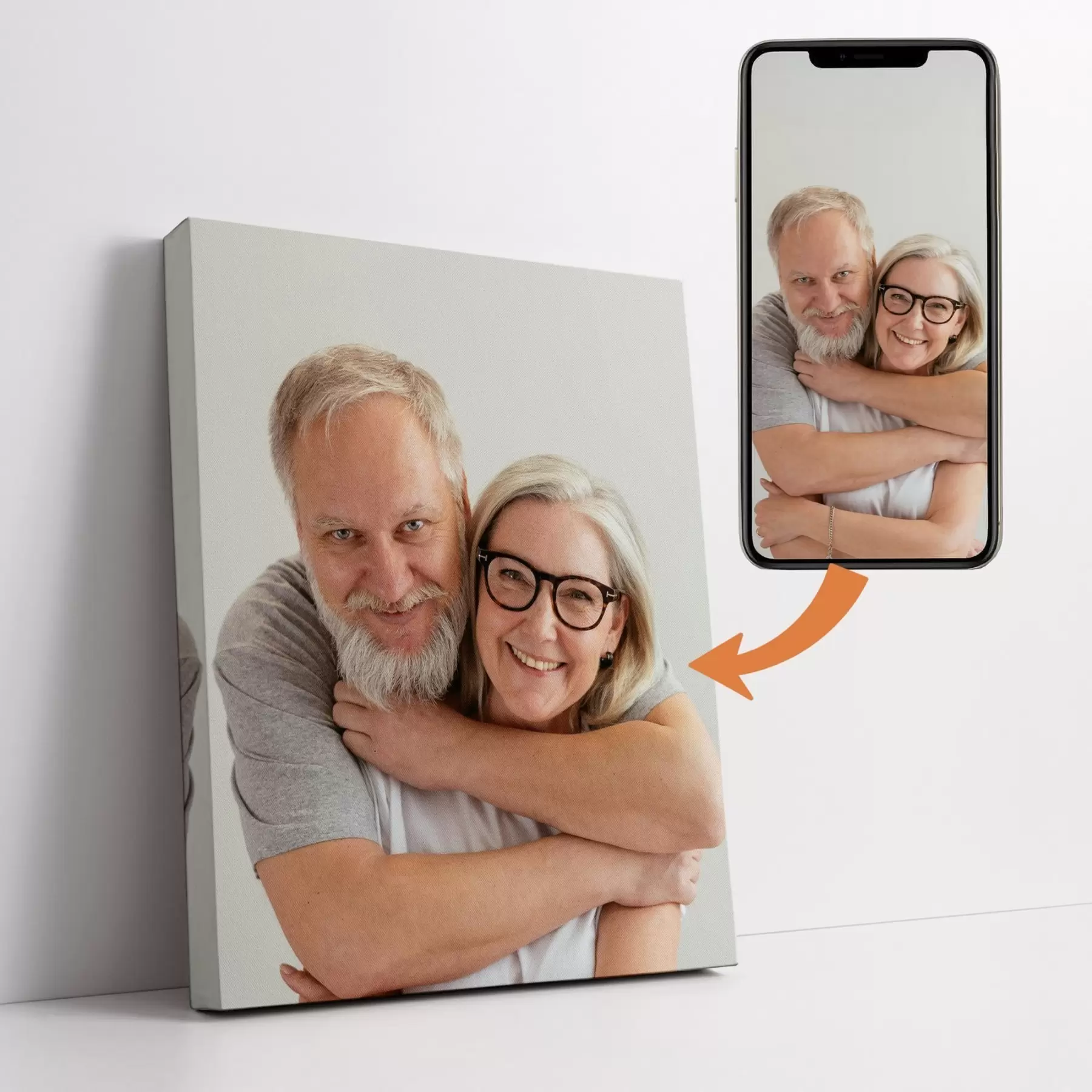 Tableau Cadeau pour un couple basé sur une photo sur toile s47186
