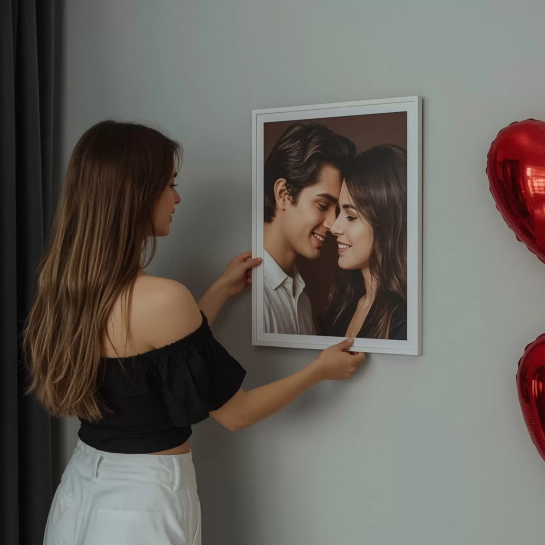 Tableau Cadeau pour un couple basé sur une photo sur toile s47193