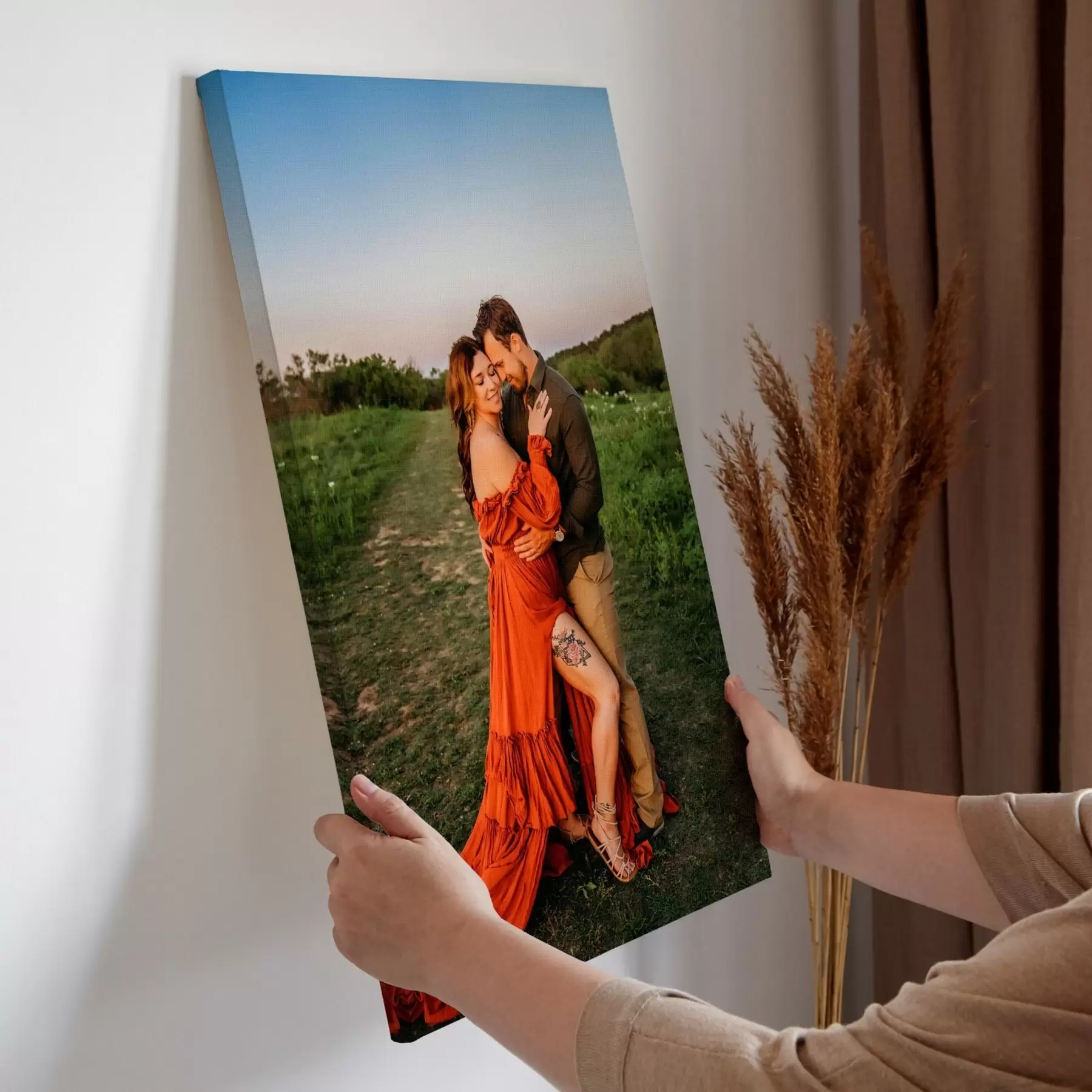 Tableau Cadeau pour un couple basé sur une photo sur toile s47198
