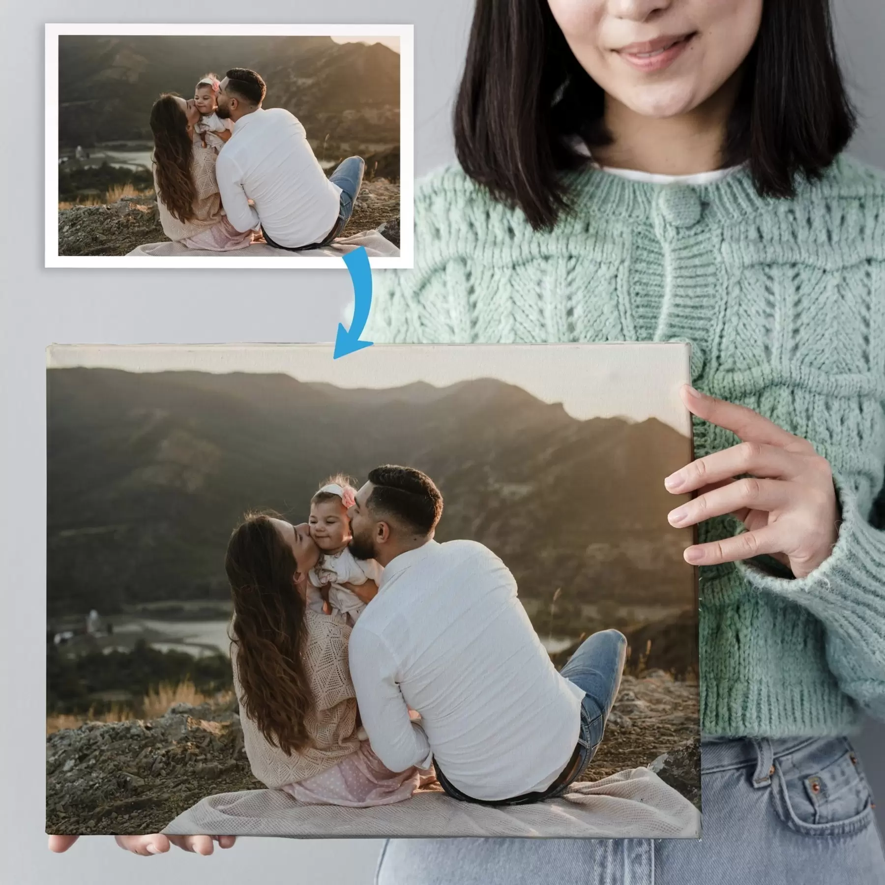 Tableau Cadeau romantique pour un couple basé sur une photo s47210