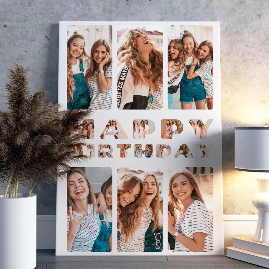 Tableau Collage photo comme cadeau d'anniversaire s47234