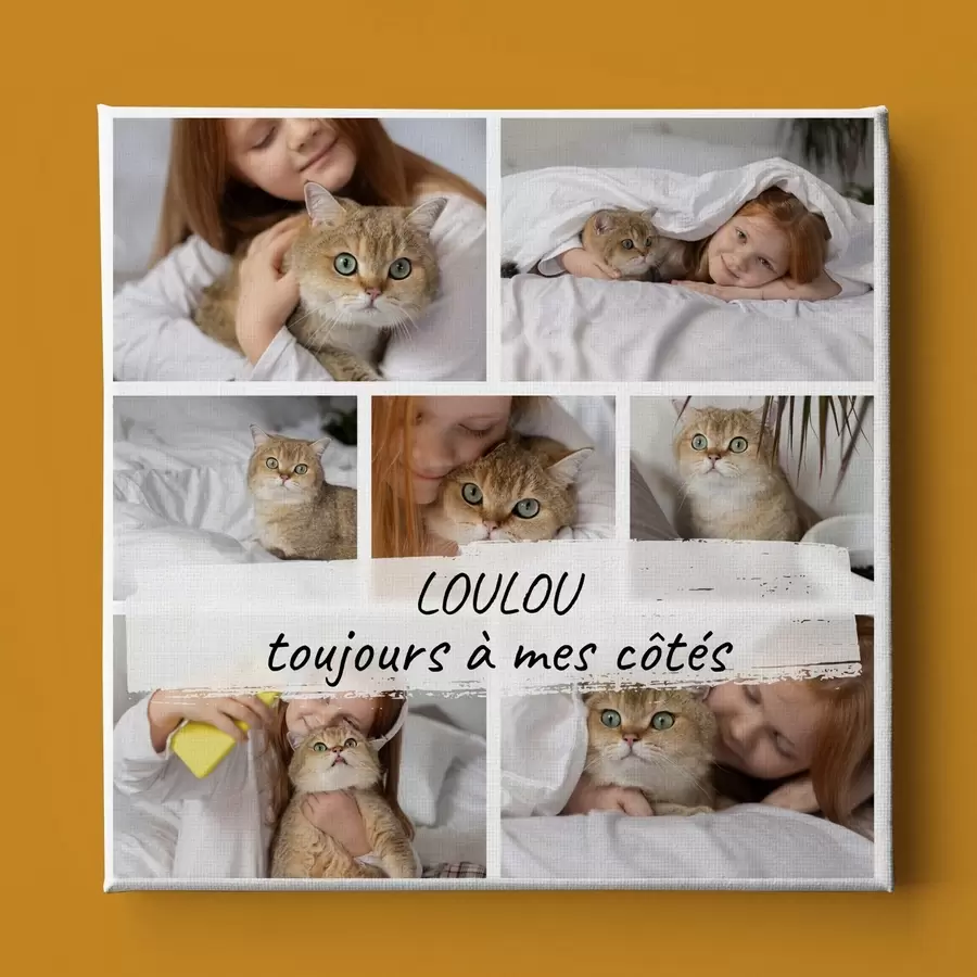 Tableau Collage photo sur toile comme cadeau pour la fille s47593