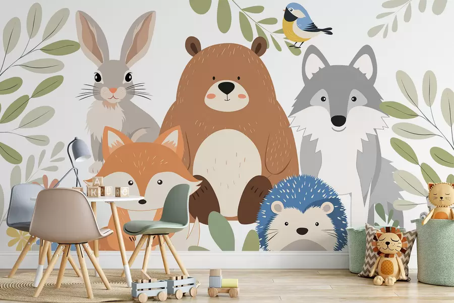 Papier peint Adorables animaux de la forêt w05165v1