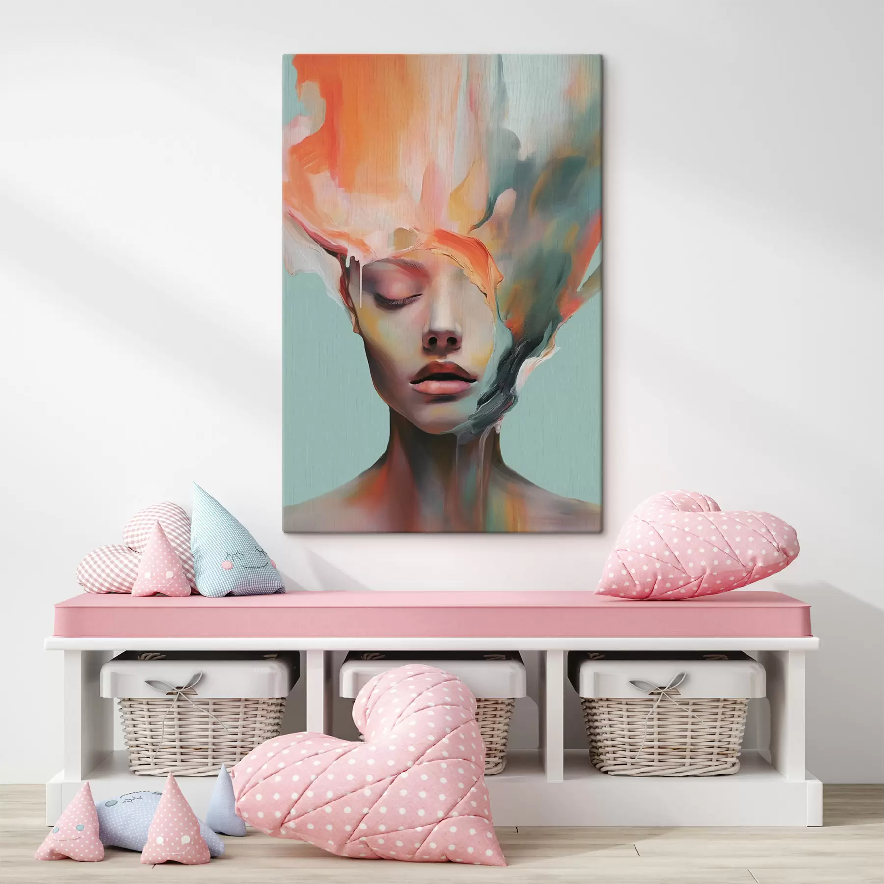 Tableau Portrait abstrait d'une jeune fille s47389