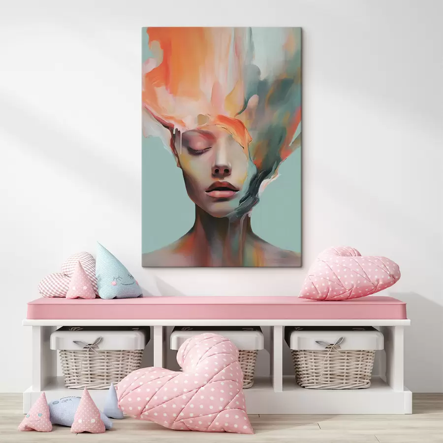 Tableau Portrait abstrait d'une jeune fille s47389