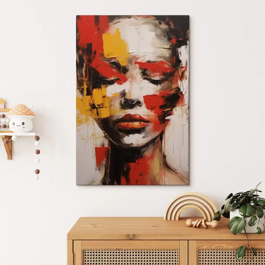 Tableau Portrait abstrait d'une jeune fille s47391