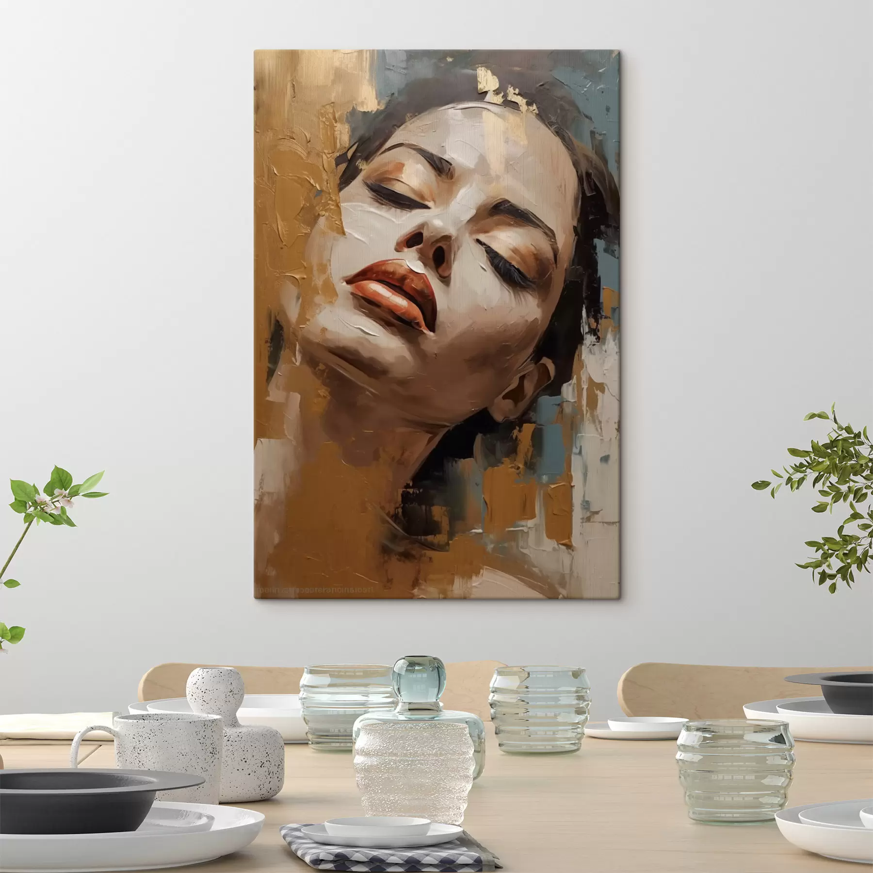 Tableau Portrait abstrait d'une jeune fille s47392