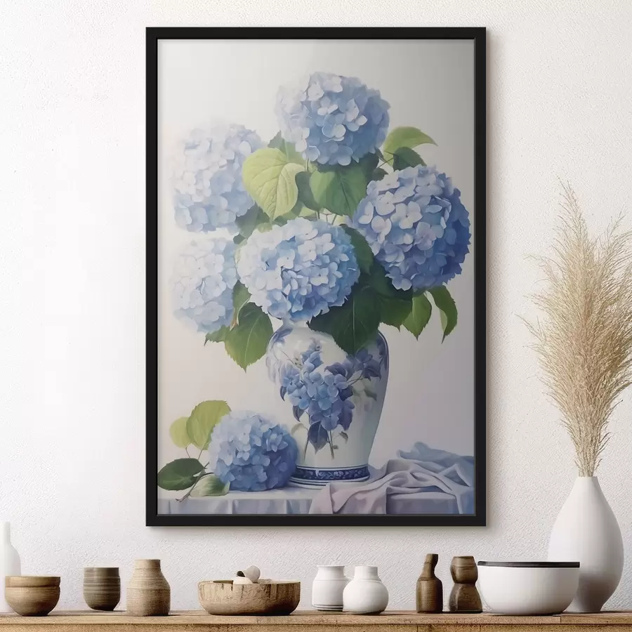 Papier peint Hortensias dans un vase f47360