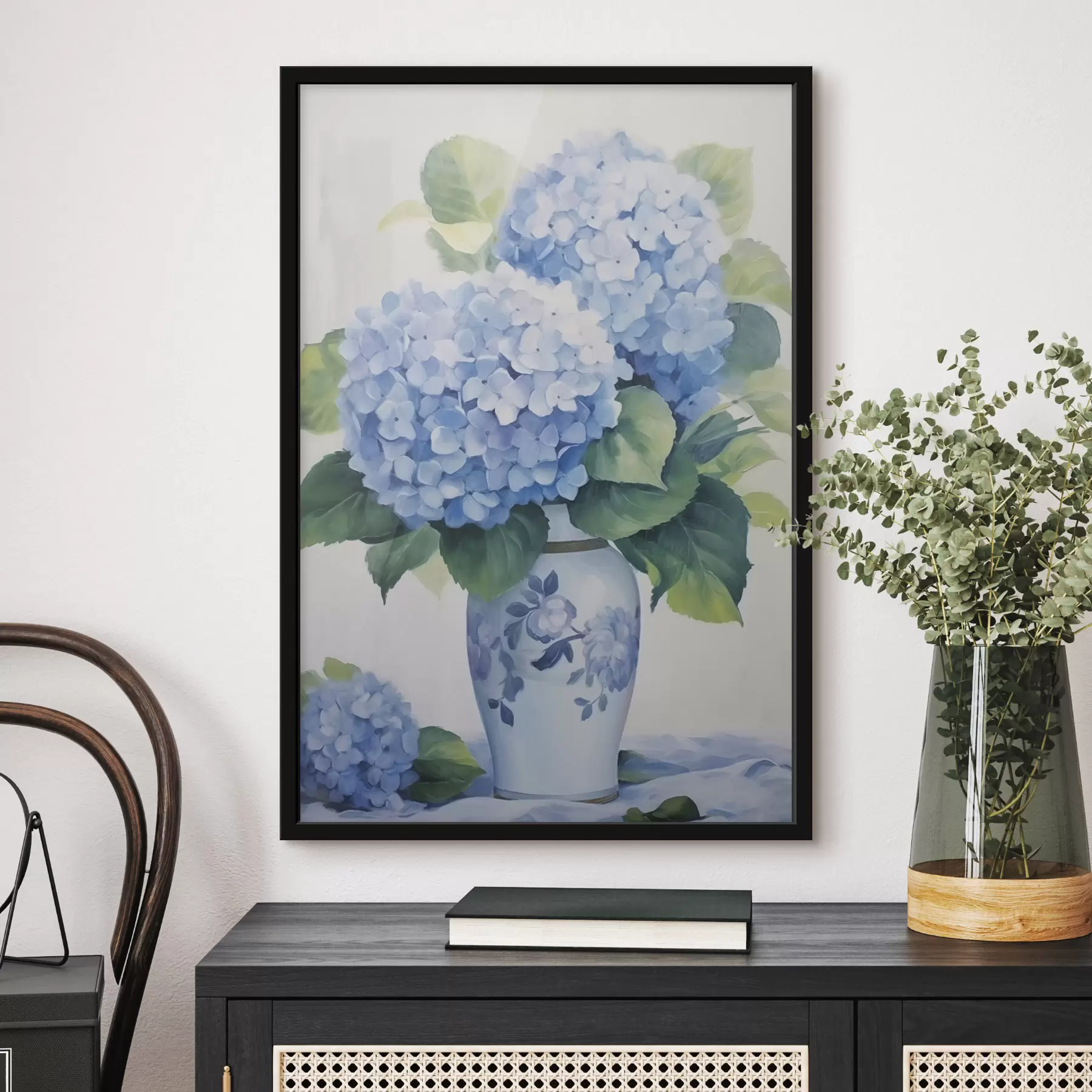 Papier peint Hortensias dans un vase f47361