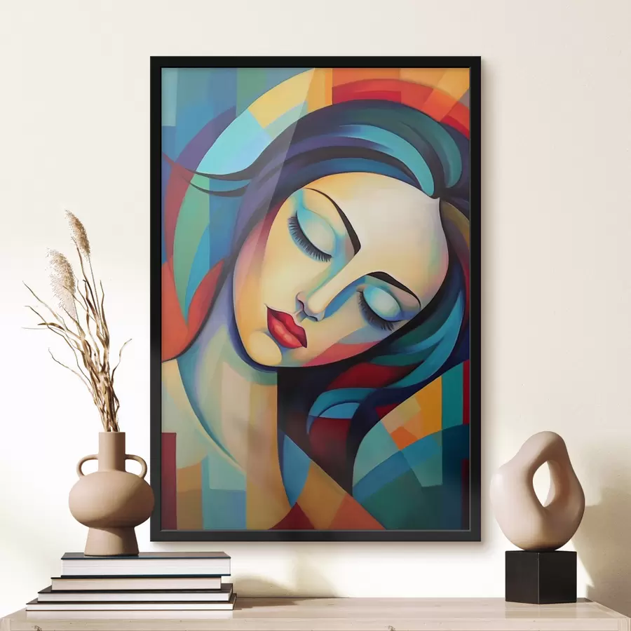 Papier peint Portrait abstrait d'une jeune fille f47362