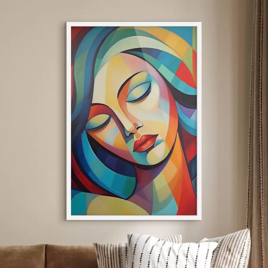 Papier peint Portrait abstrait d'une jeune fille f47363