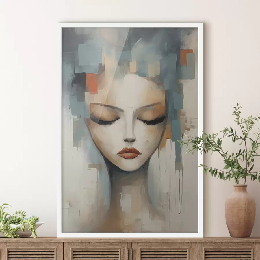 Papier peint Portrait abstrait d'une jeune fille f47364