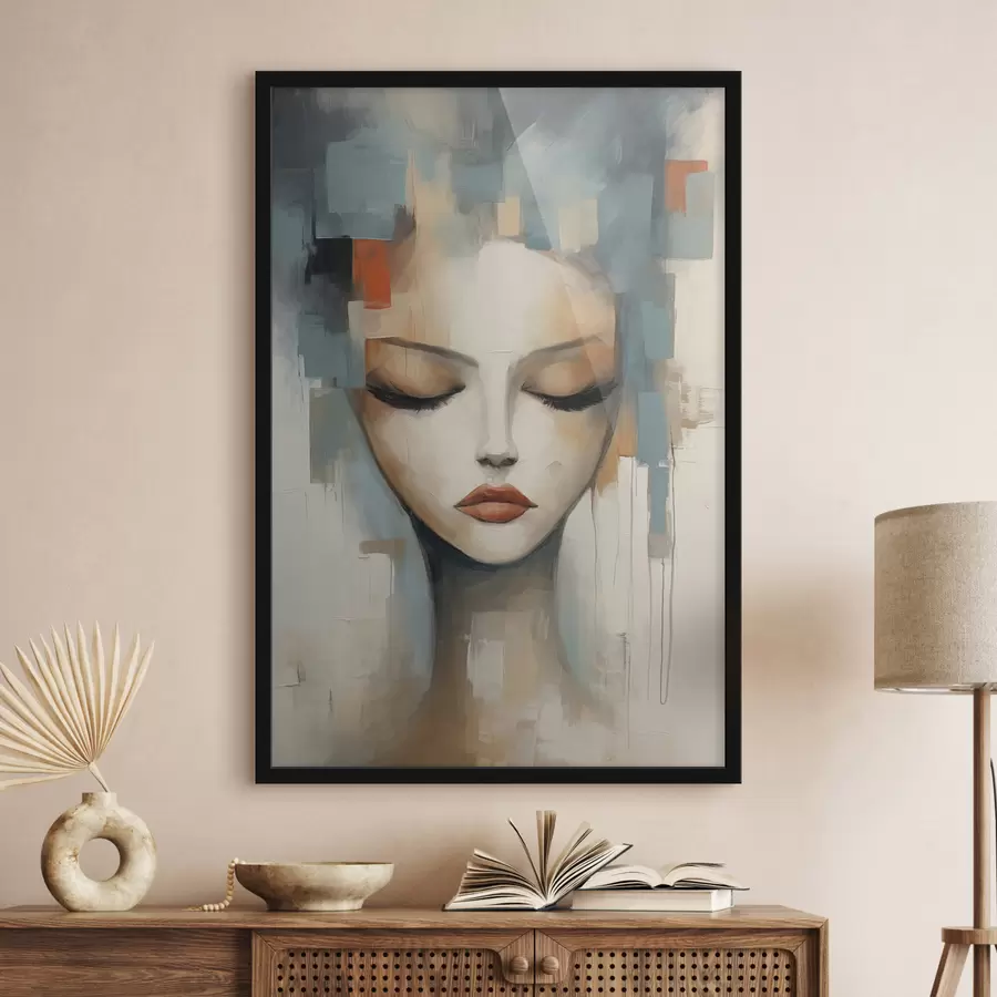 Papier peint Portrait abstrait d'une jeune fille f47364