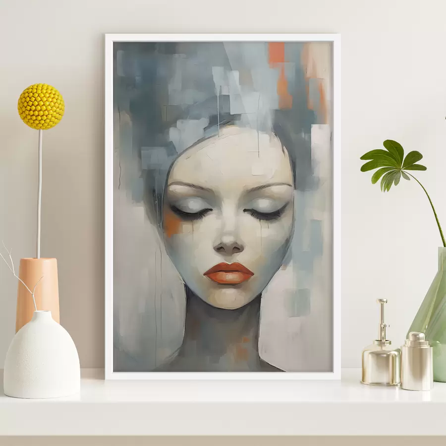 Papier peint Portrait abstrait d'une jeune fille f47365