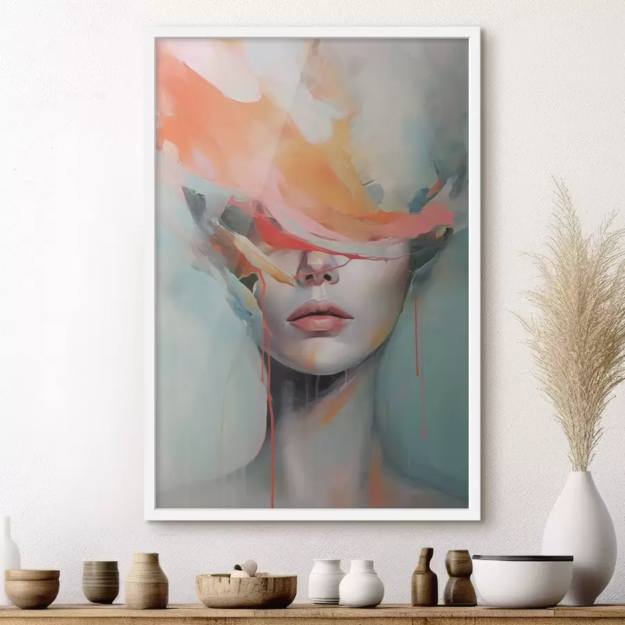 Papier peint Portrait abstrait d'une jeune fille f47388