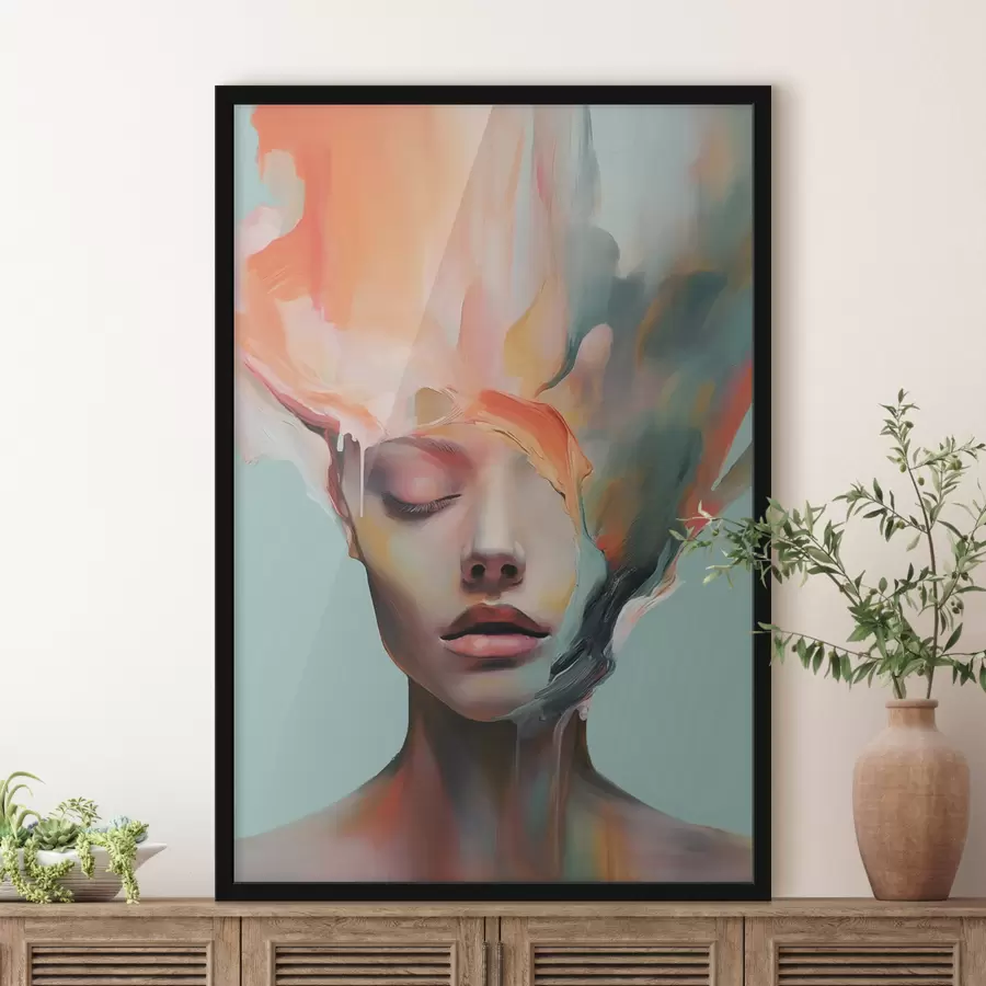 Papier peint Portrait abstrait d'une jeune fille f47389