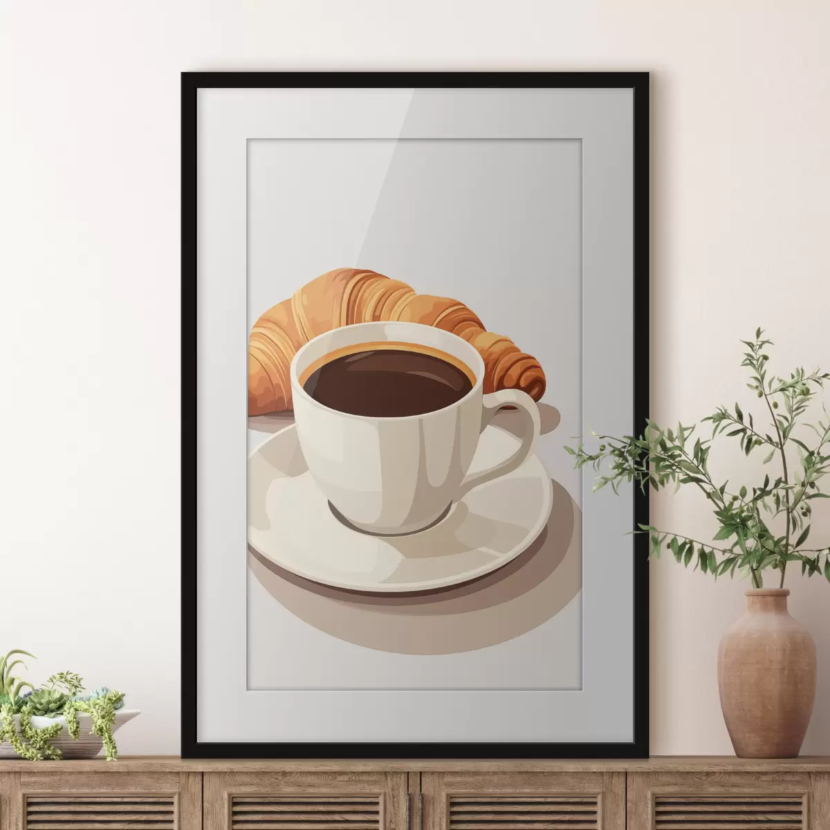 Poster Café avec croissant f47397