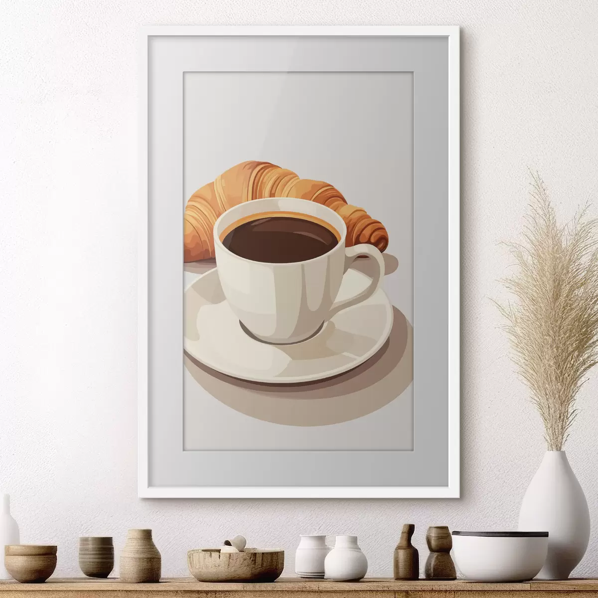 Poster Café avec croissant f47397