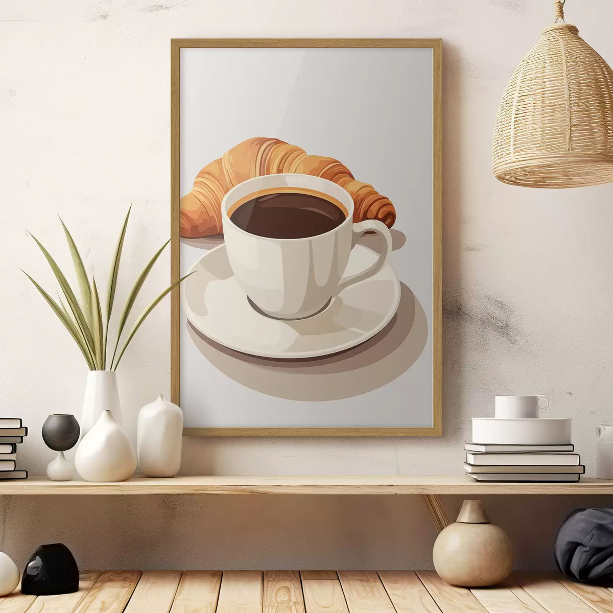 Poster Café avec croissant f47397