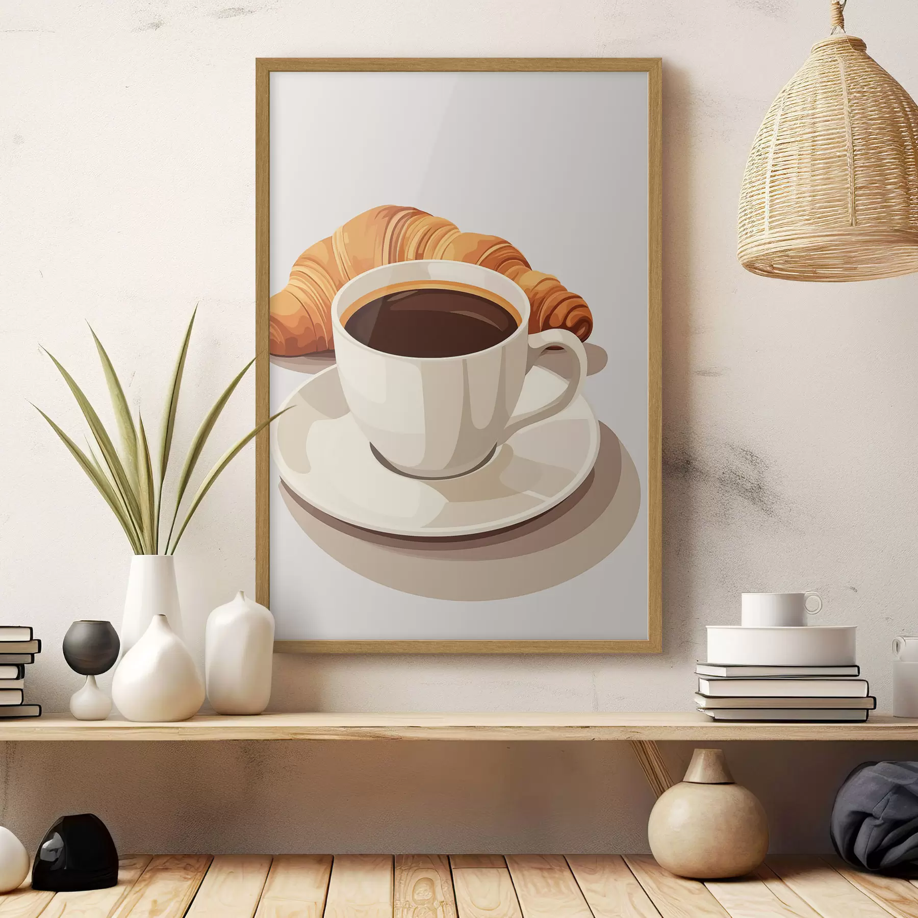 Papier peint Café avec croissant f47397