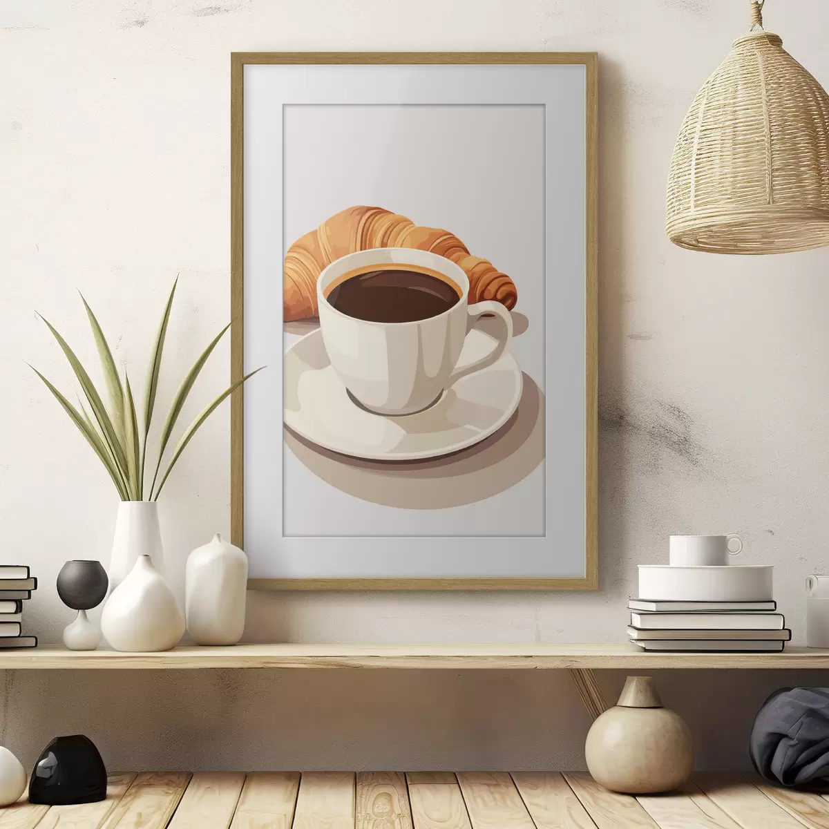 Poster Café avec croissant f47397