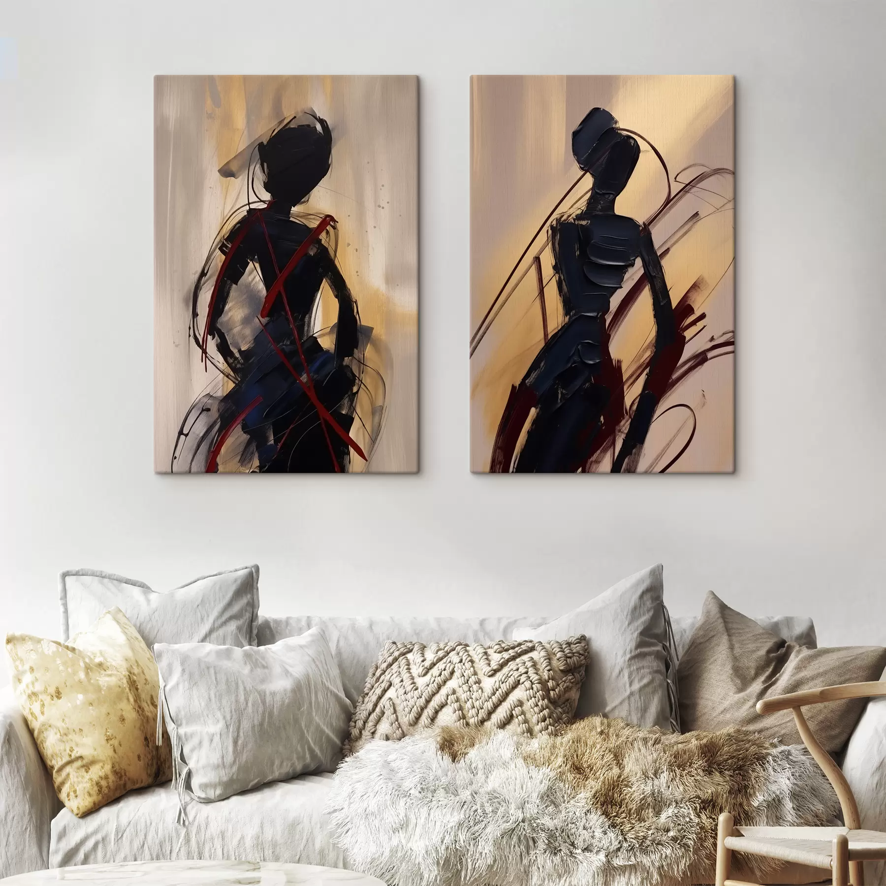 Tableau Silhouettes abstraites m01194