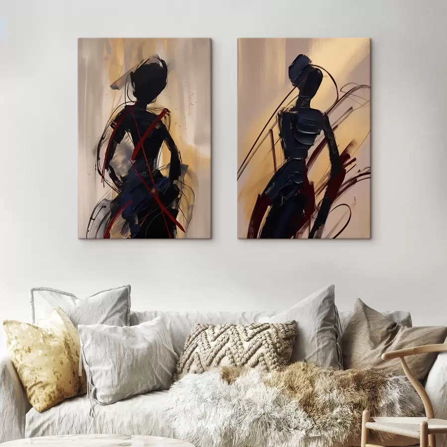 Tableau Silhouettes abstraites m01194