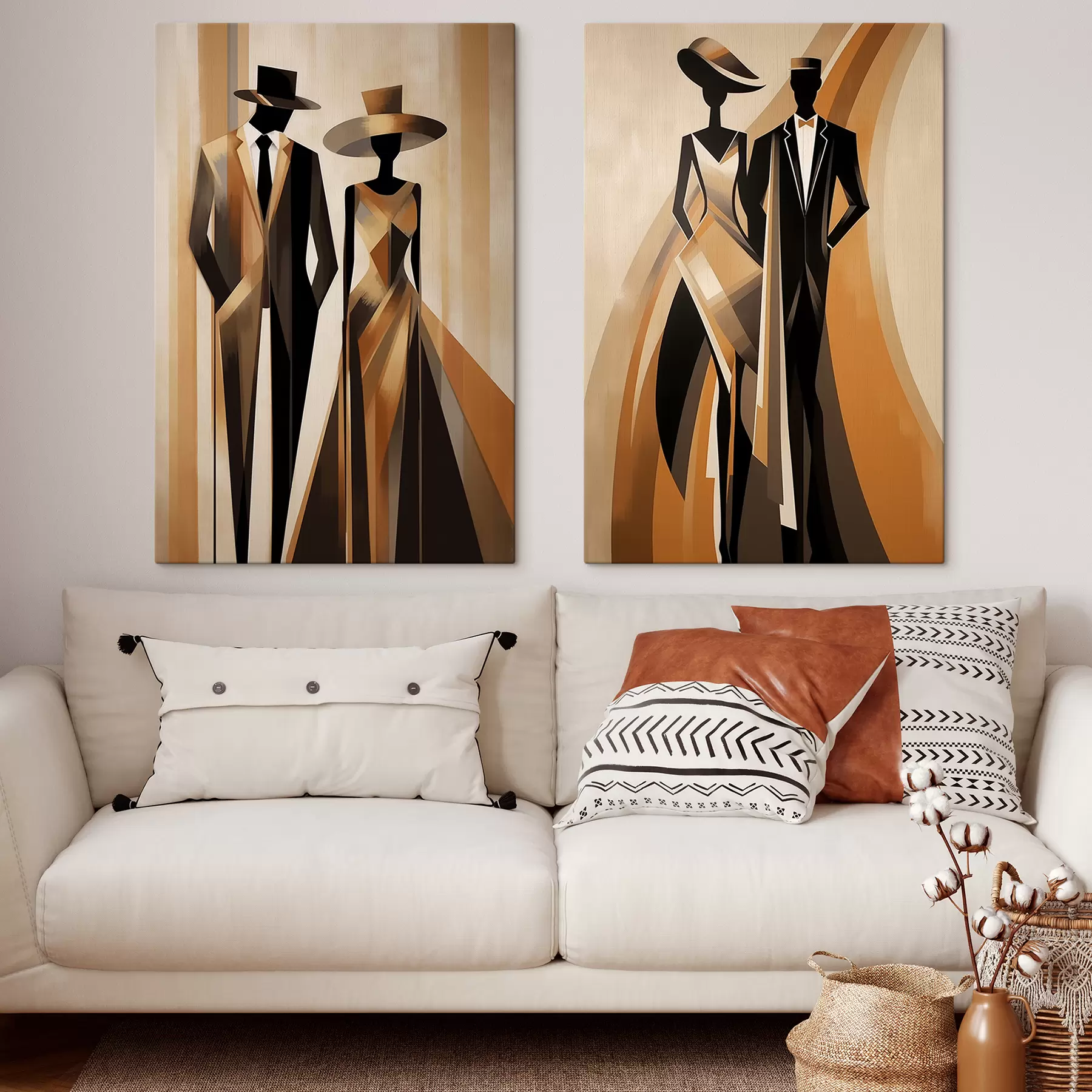 Tableau Couple abstrait m01200