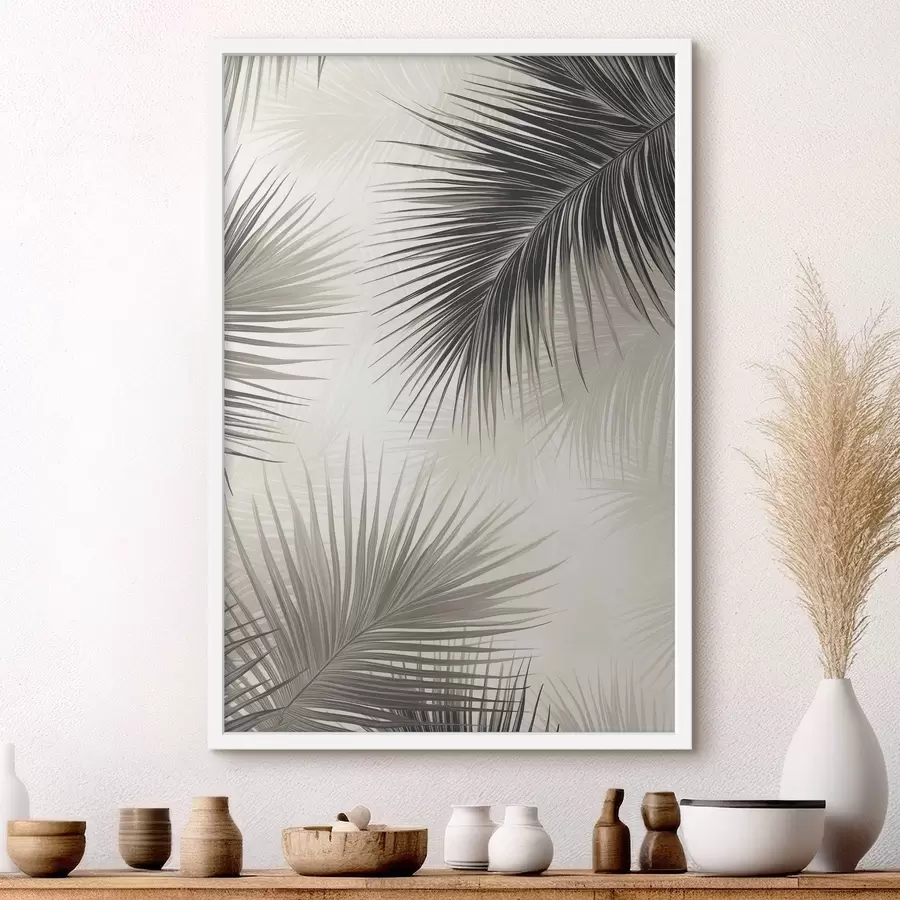 Papier peint Branches de palmier peintes f47505