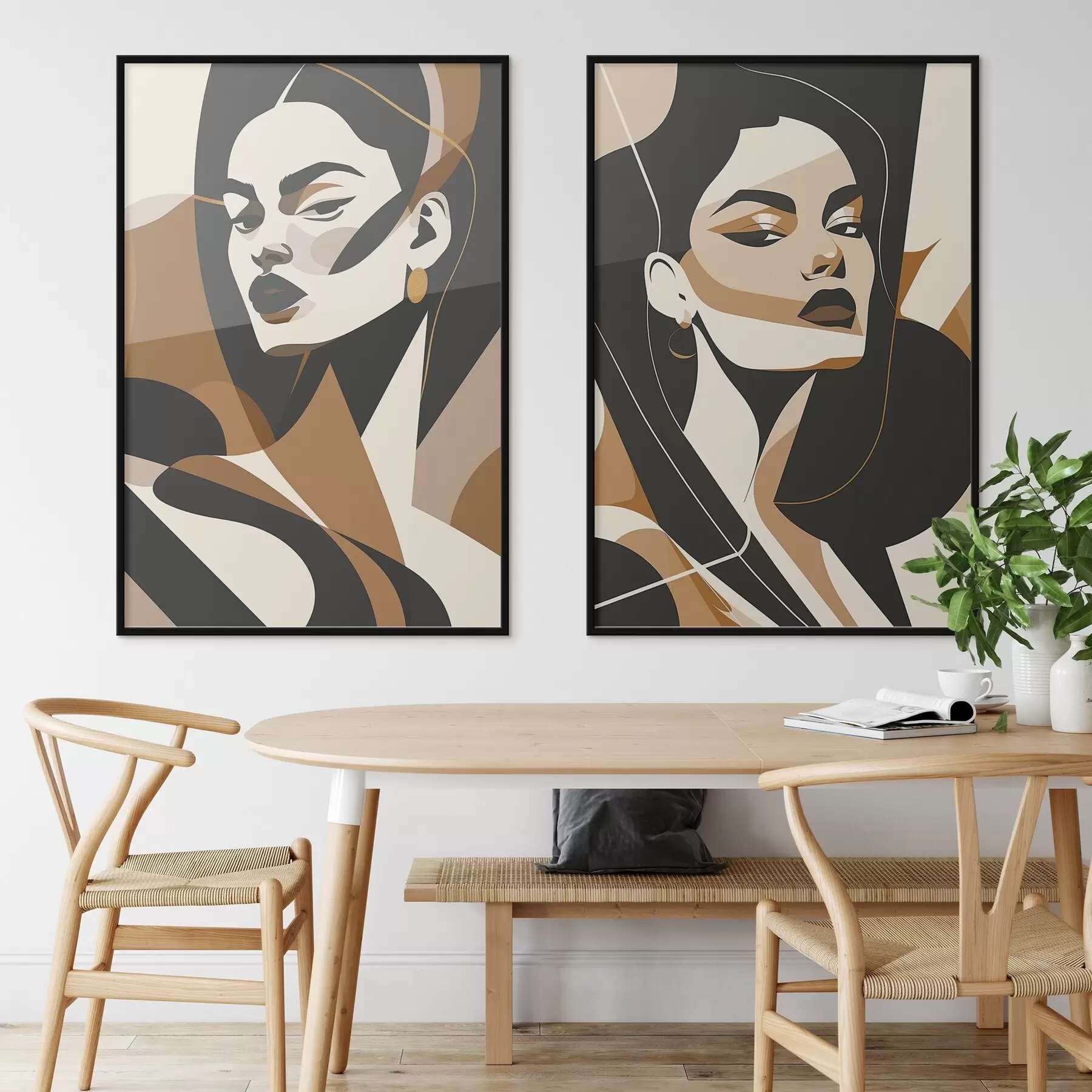 Papier peint Portraits abstraits de femmes d01075