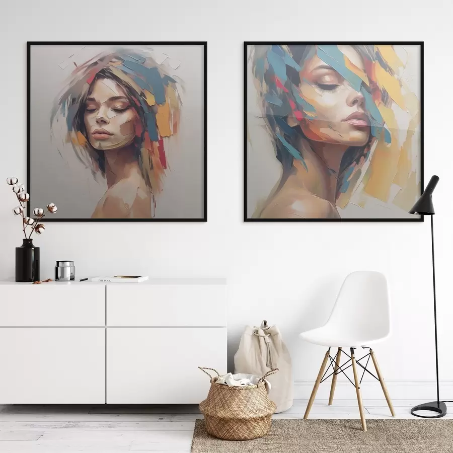 Papier peint Portrait abstrait d'une femme d01081