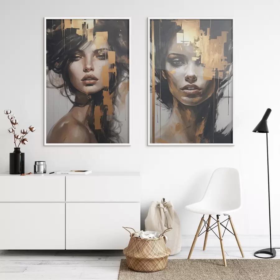 Papier peint Portrait abstrait d'une jeune fille d01082