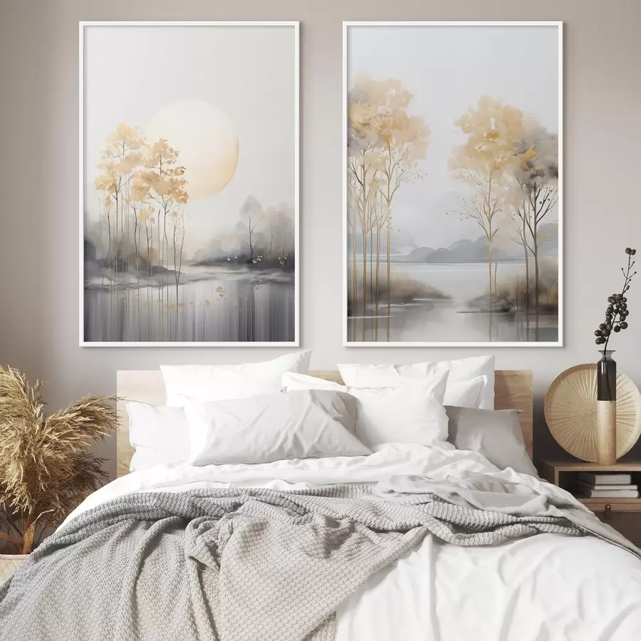 Papier peint Arbres d’automne dans la brume d01115