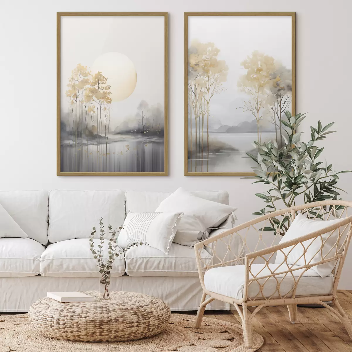 Poster Arbres d’automne dans la brume d01115