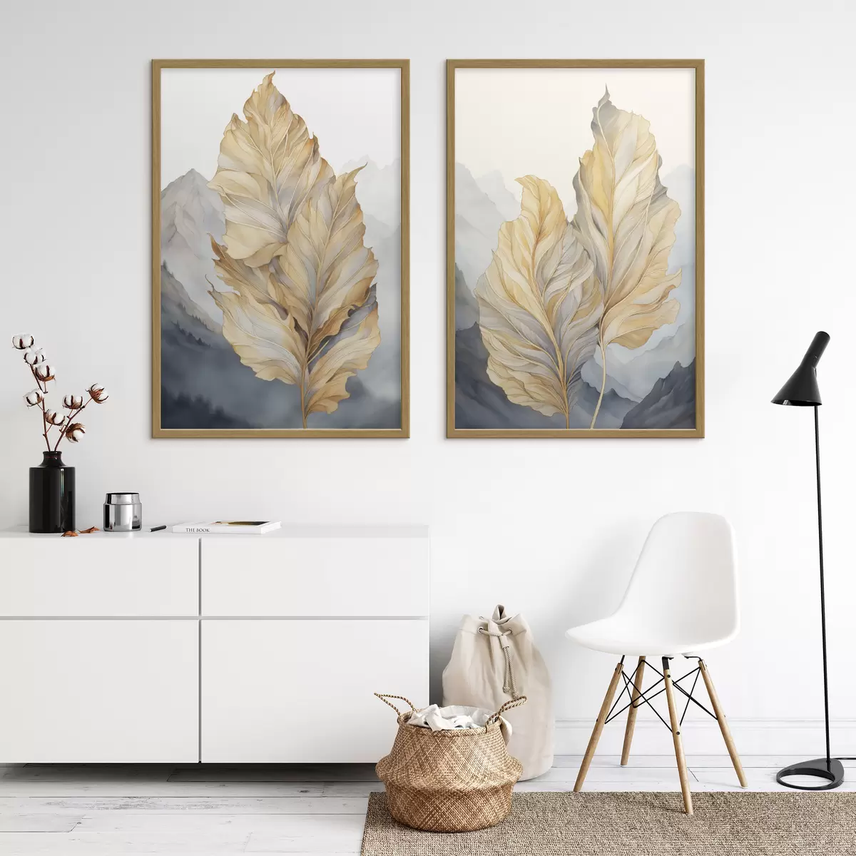 Poster Feuilles et lueur d01119