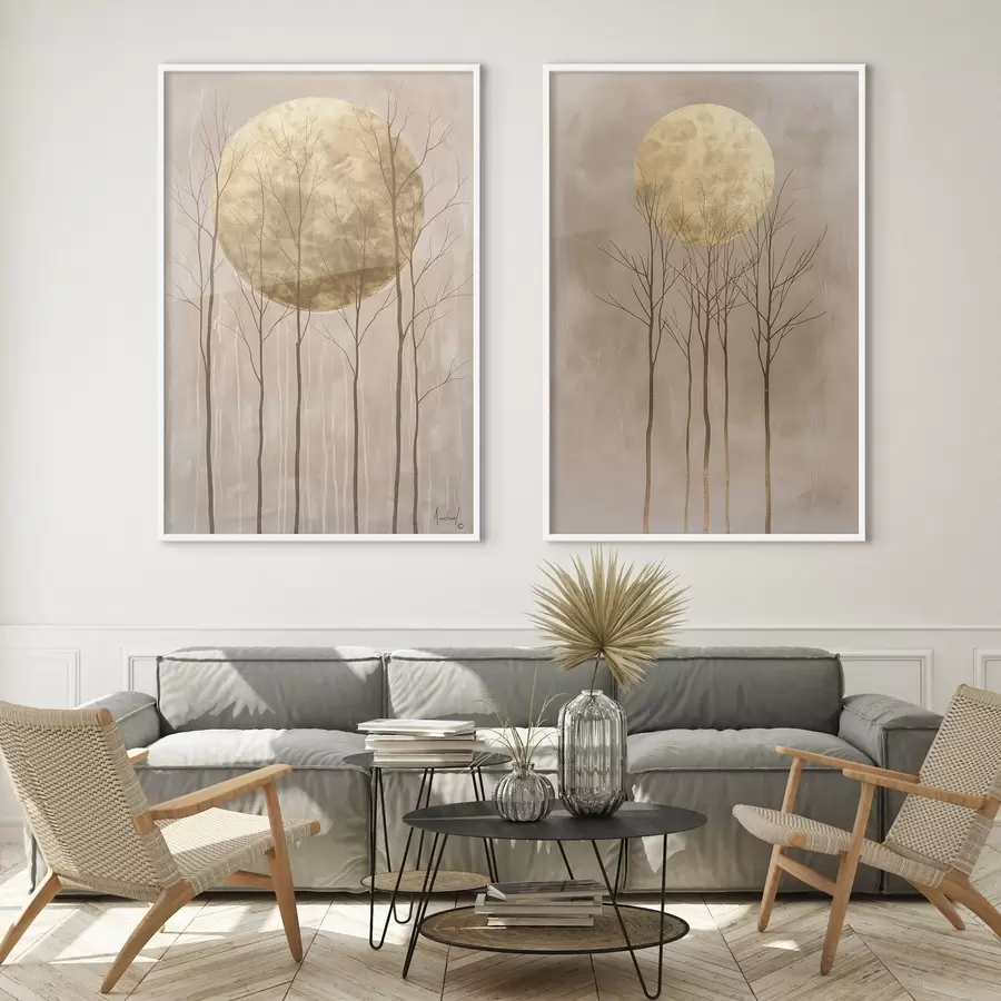 Papier peint Arbres délicats et cercle d01137