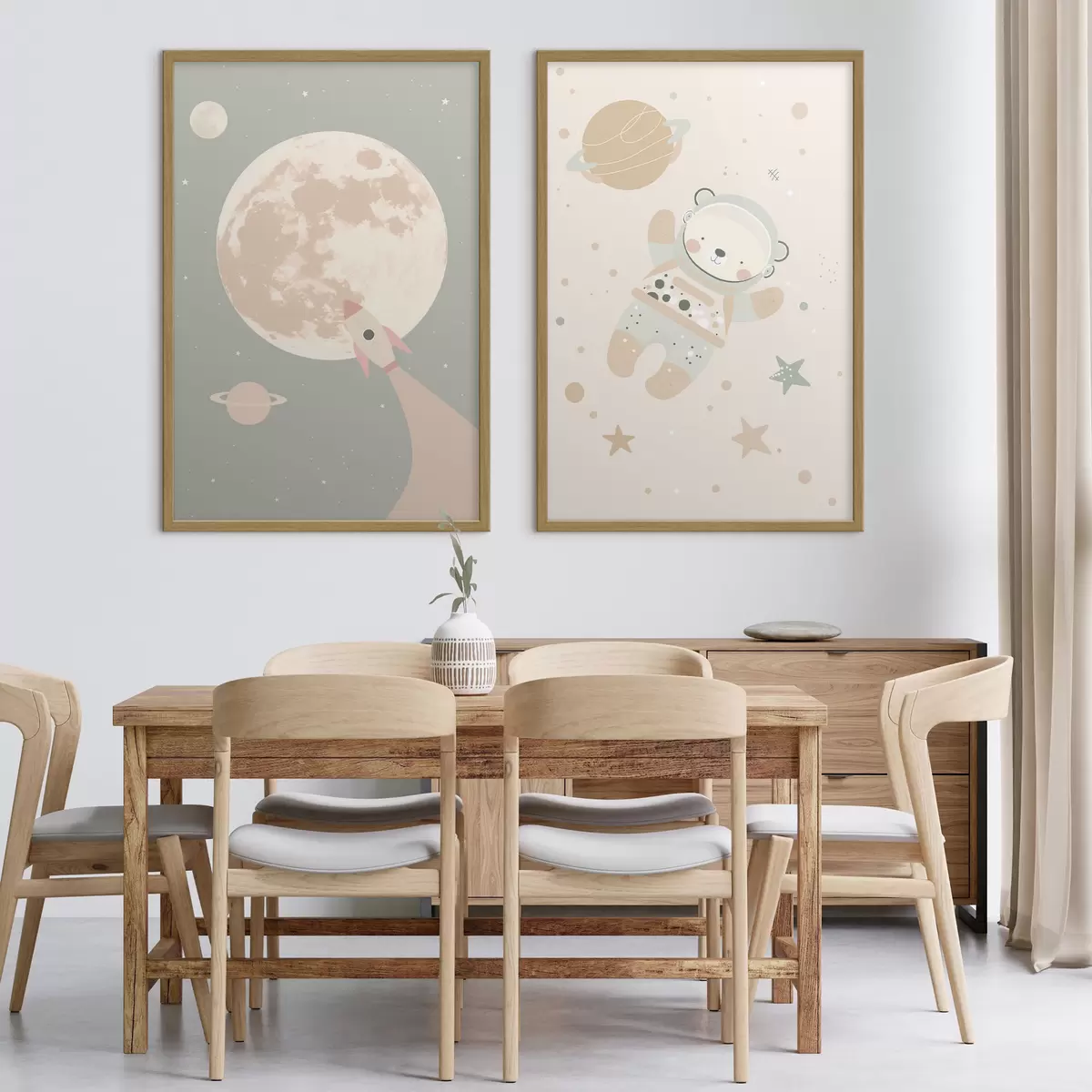 Poster L'ours cosmonaute et la lune d01138