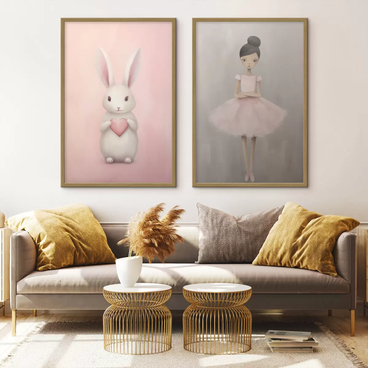 Poster Lapin avec un cœur et une ballerine d01157