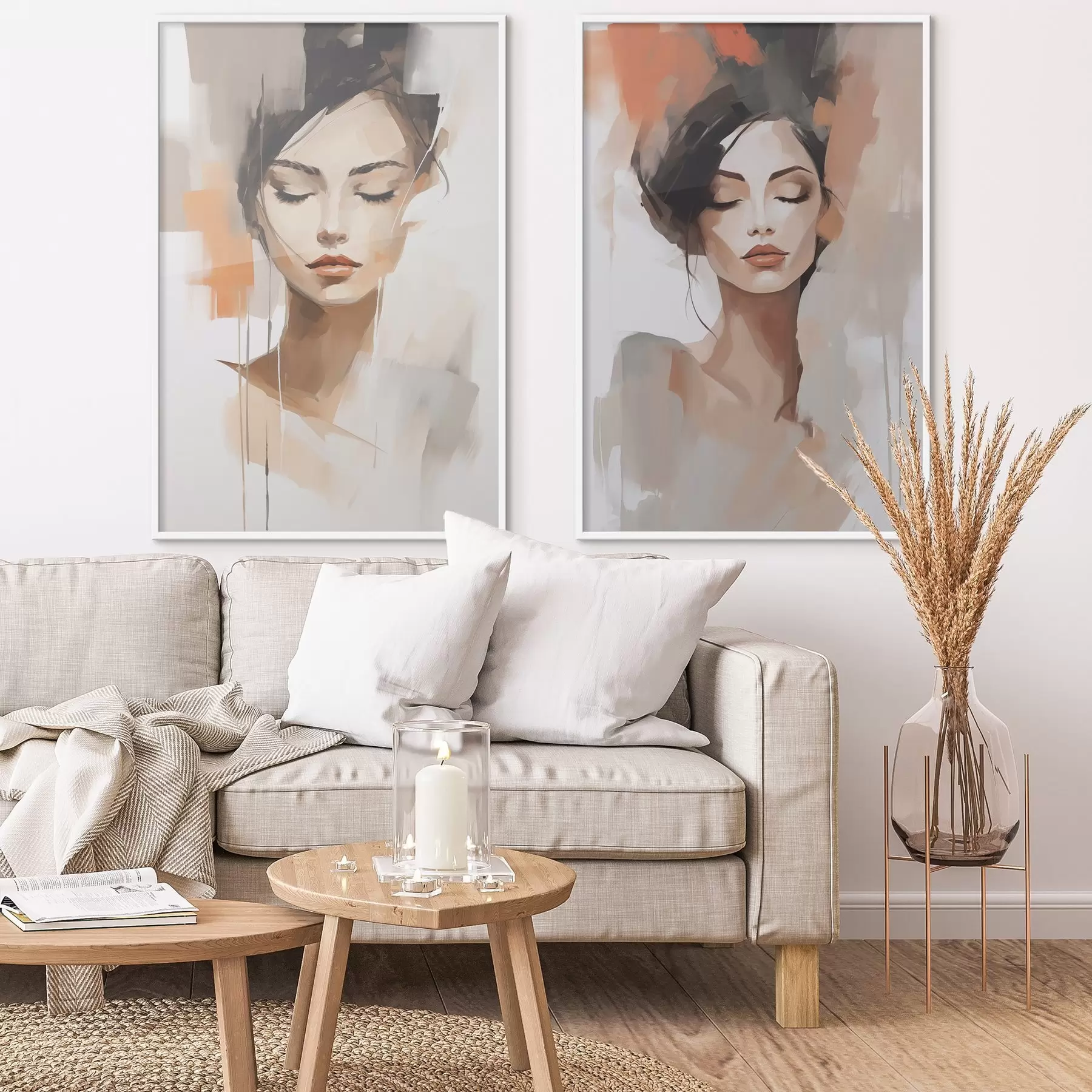 Papier peint Portrait abstrait d'une jeune fille d01159