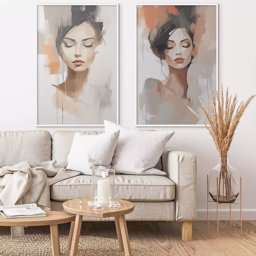 Papier peint Portrait abstrait d'une jeune fille d01159