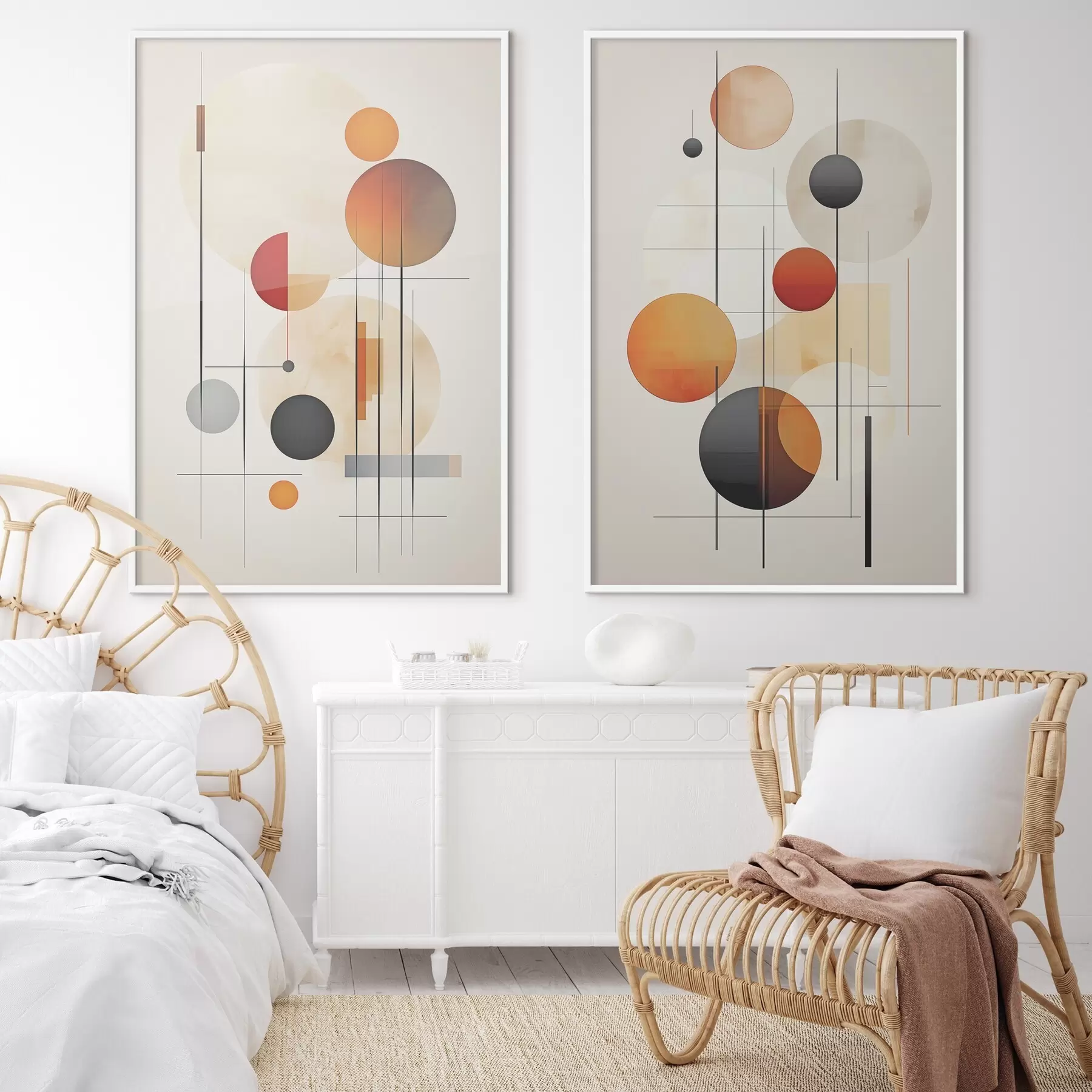 Papier peint Abstraction géométrique avec des sphères d01103