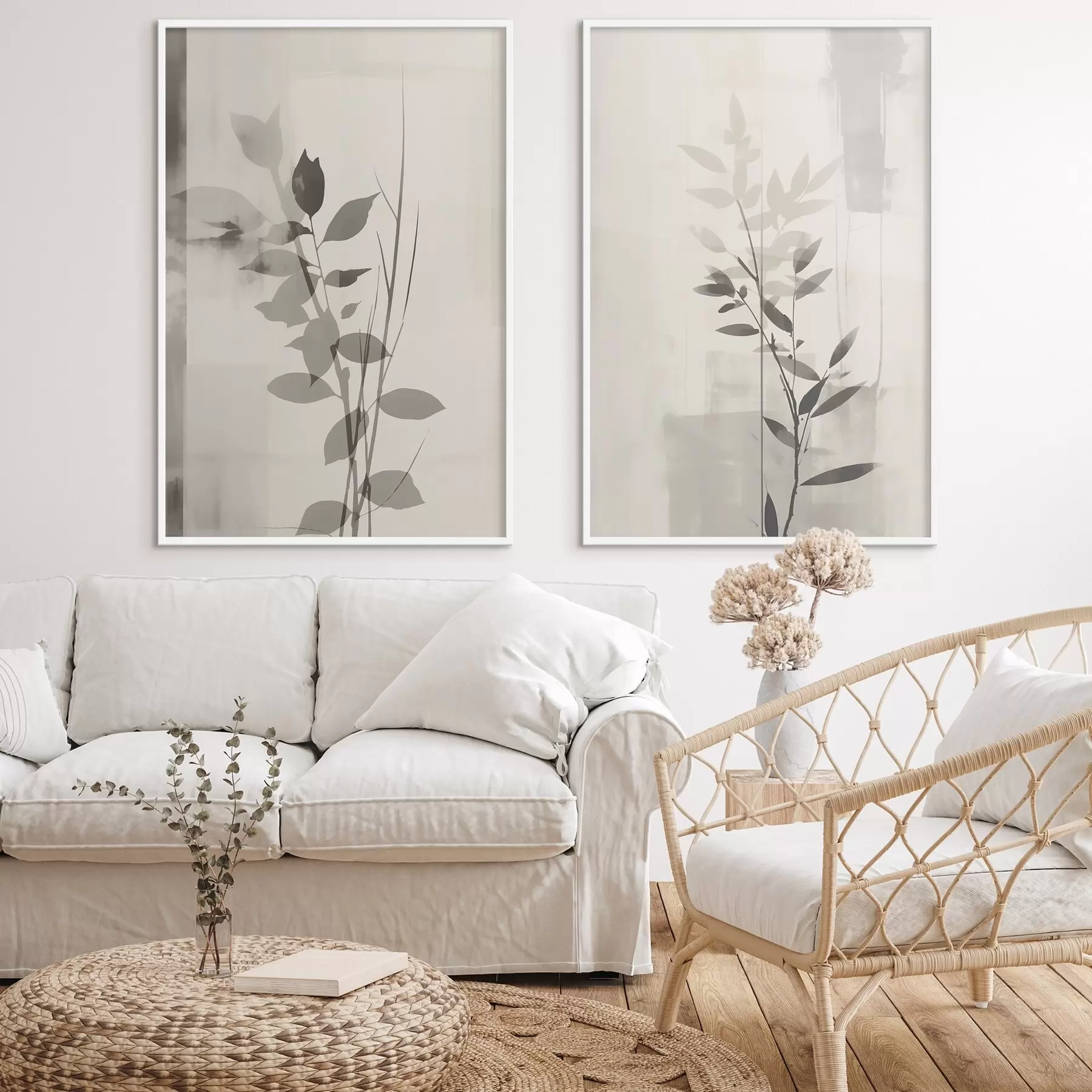 Papier peint Branches de feuilles abstraites d01134