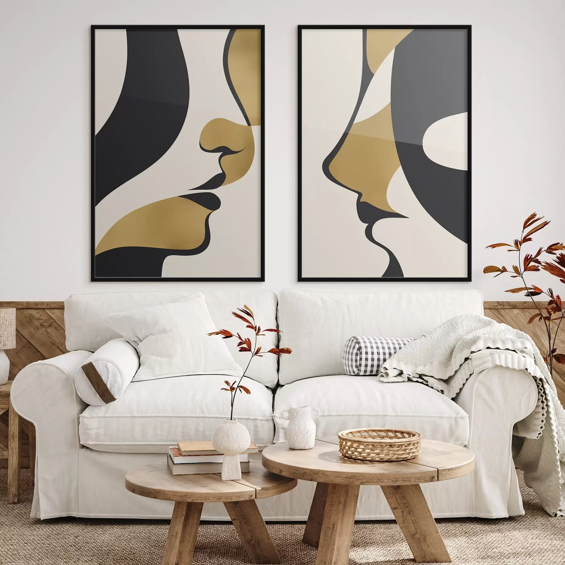 Papier peint Silhouettes abstraites de visages d01166