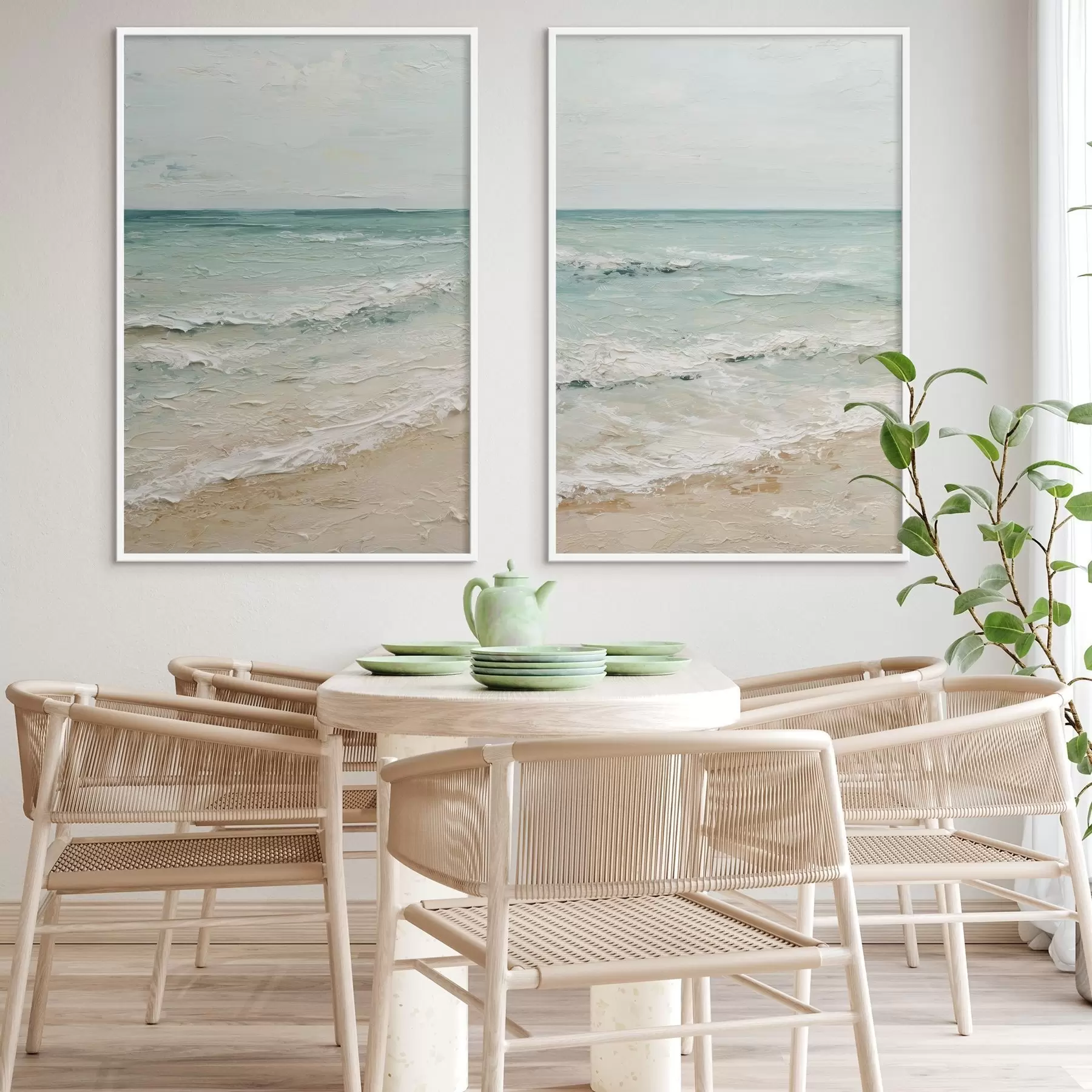 Papier peint bord de mer dans le style de la peinture à l'huile d01170