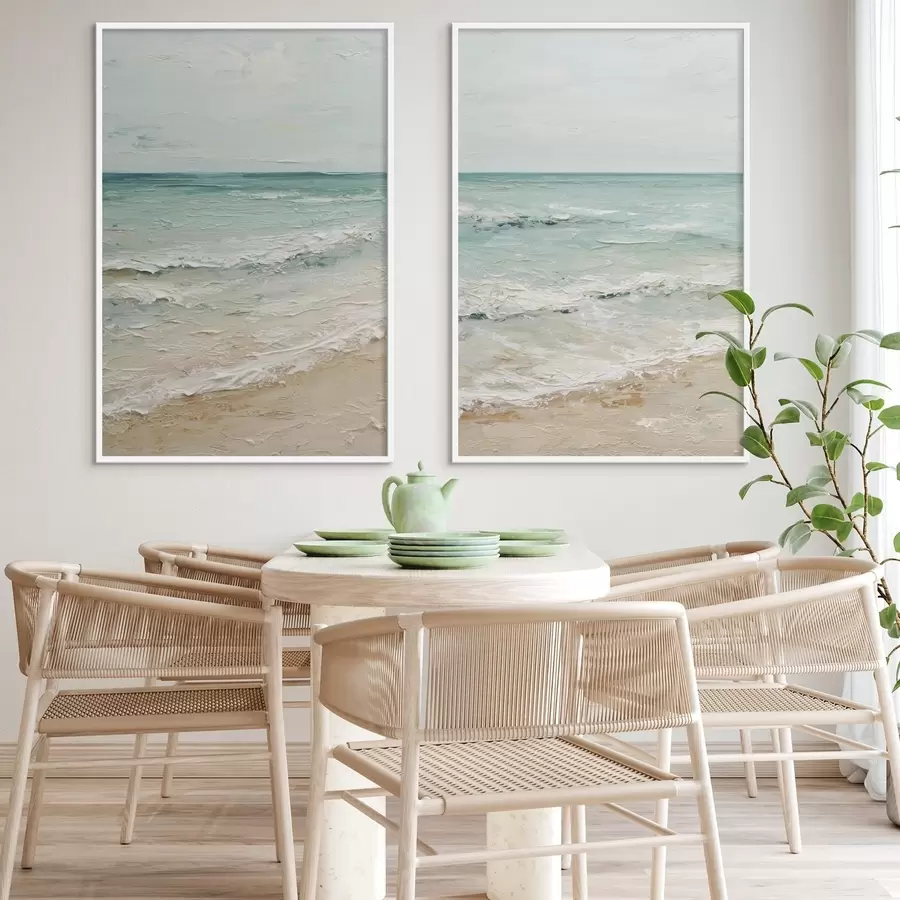 Papier peint bord de mer dans le style de la peinture à l'huile d01170